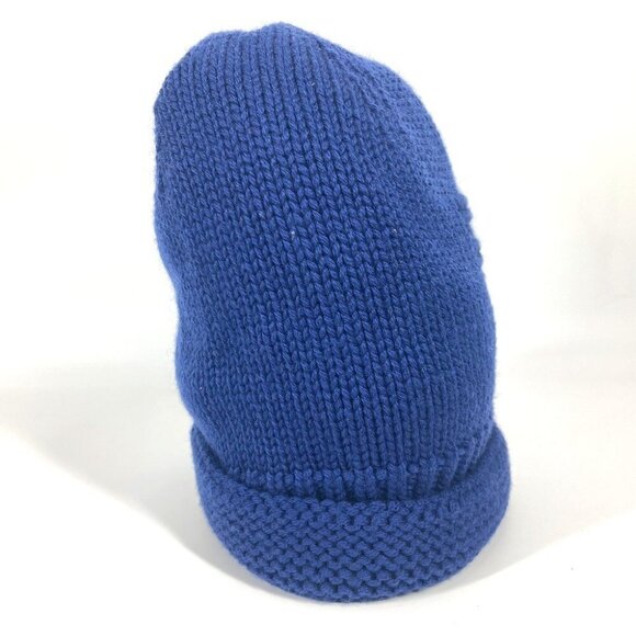 FENDI Logo FF beanie hat knit hat knit cap Knit hat wool blue - Picture 5 of 11